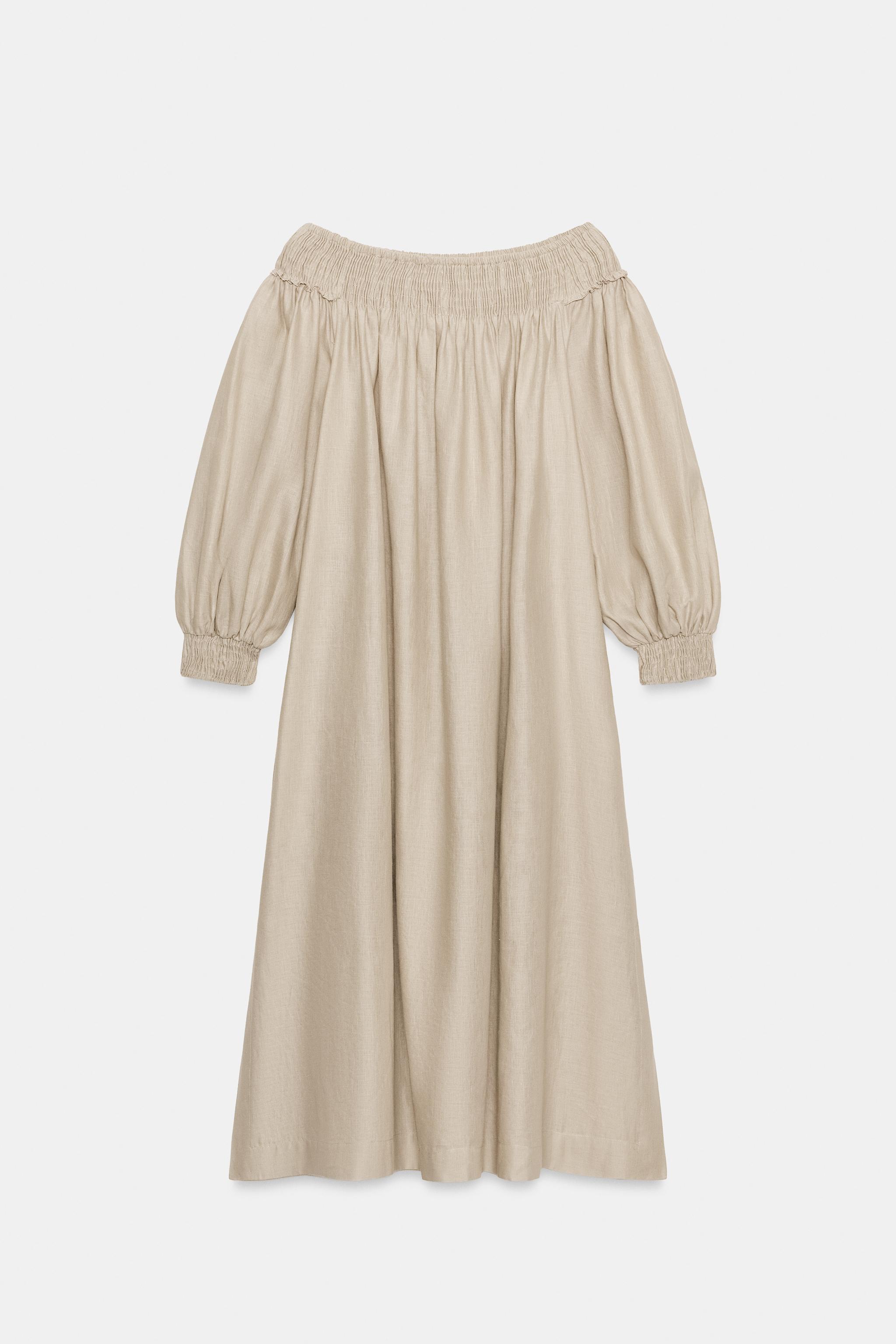 ZW COLLECTION LINEN BLEND MIDI DRESS